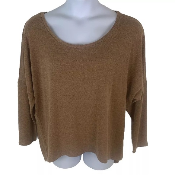 Uget‎ Tan Umber Light Sweater Tunic Top Size XXL NWT Soft High Low Hem Casual - Picture 1 of 12